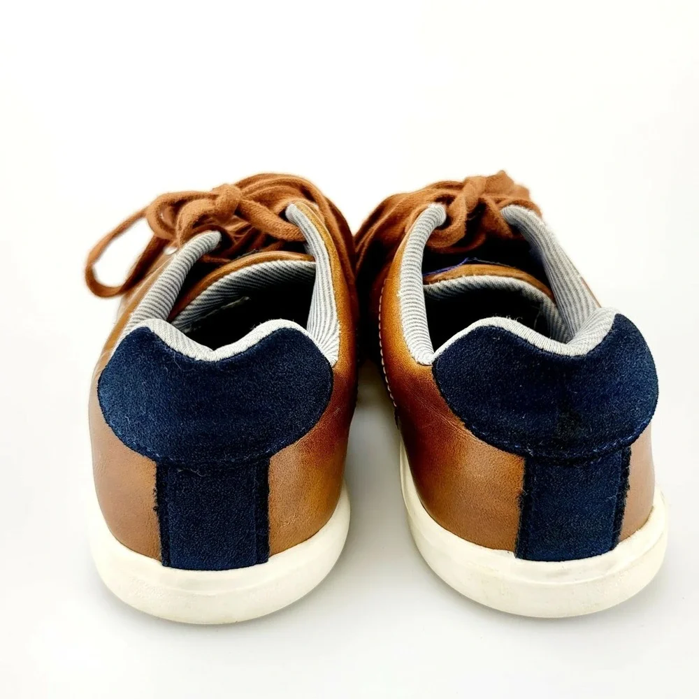 Classic Low Cut Leather Sneaker Toddler Boys 1 Chocolate Preppy HARPER CANYON